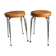Pair of vintage stools "spindle feet"