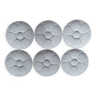 La Redoute x Selency set of 6 white oyster plates