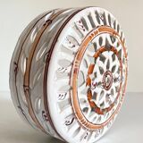Handcrafted terracotta wall lamp enamelled bordeaux center