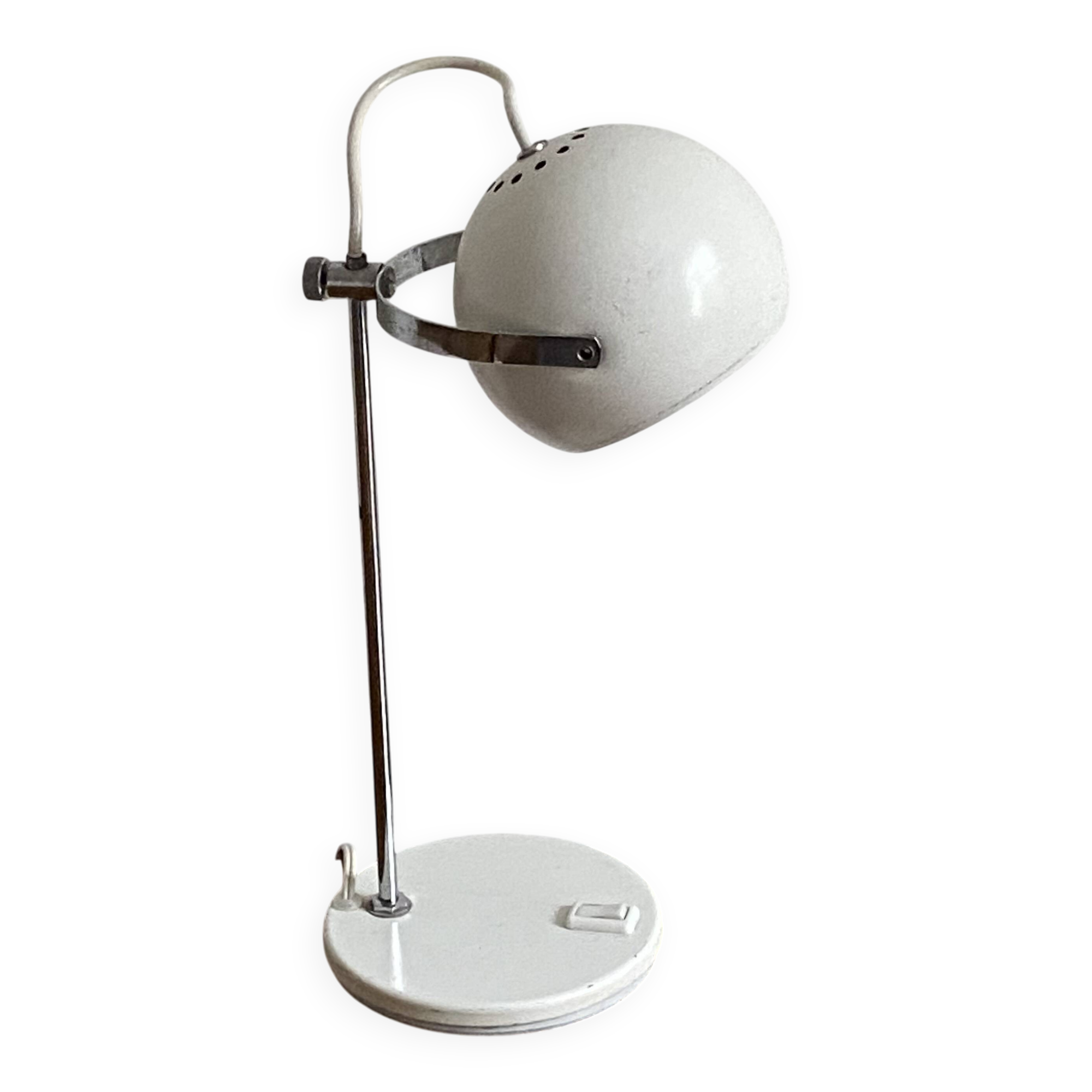 Lampe eye ball. 1970. space age. blanc.