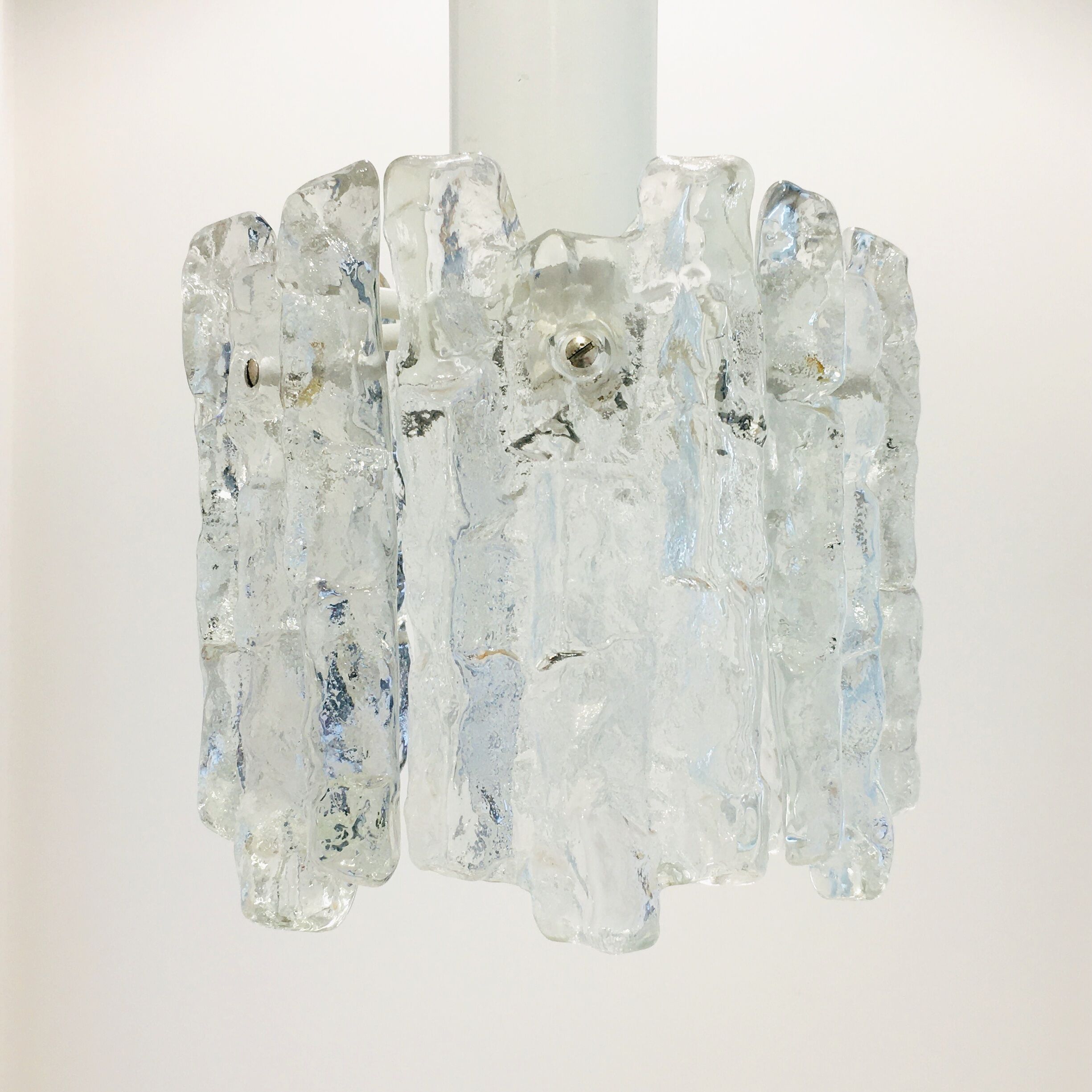 Mid-Century Murano Ice Glass Ceiling Lamp by J.T. Kalmar, Austria, 1960s