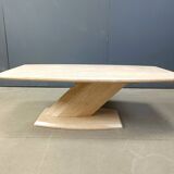 Post-modern coffee table in travertine, 1980s