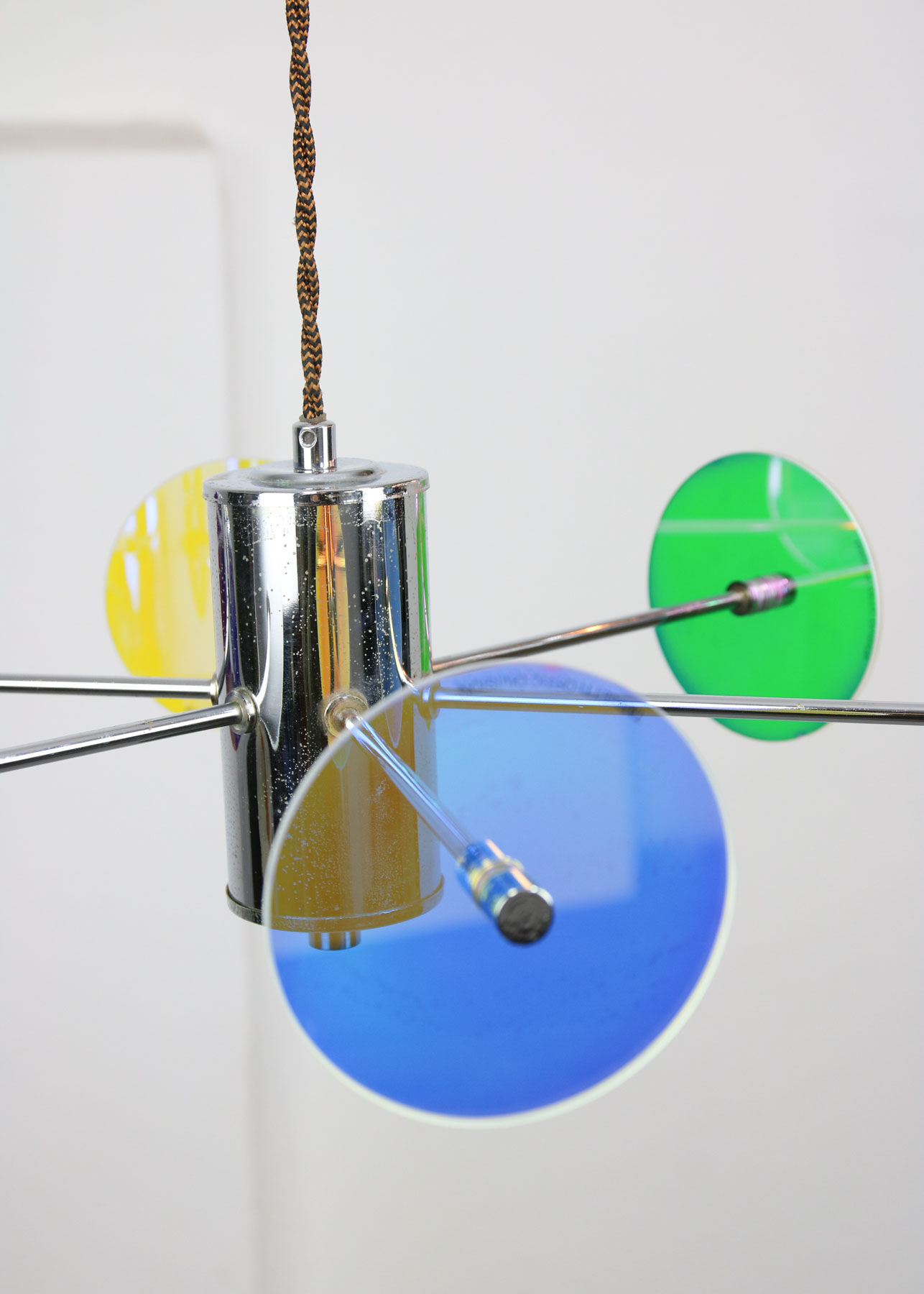 Vintage Italian Chrome Lamp Duo, 70s