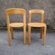 Pair of Bruno rey chairs in blond wood from the 80s