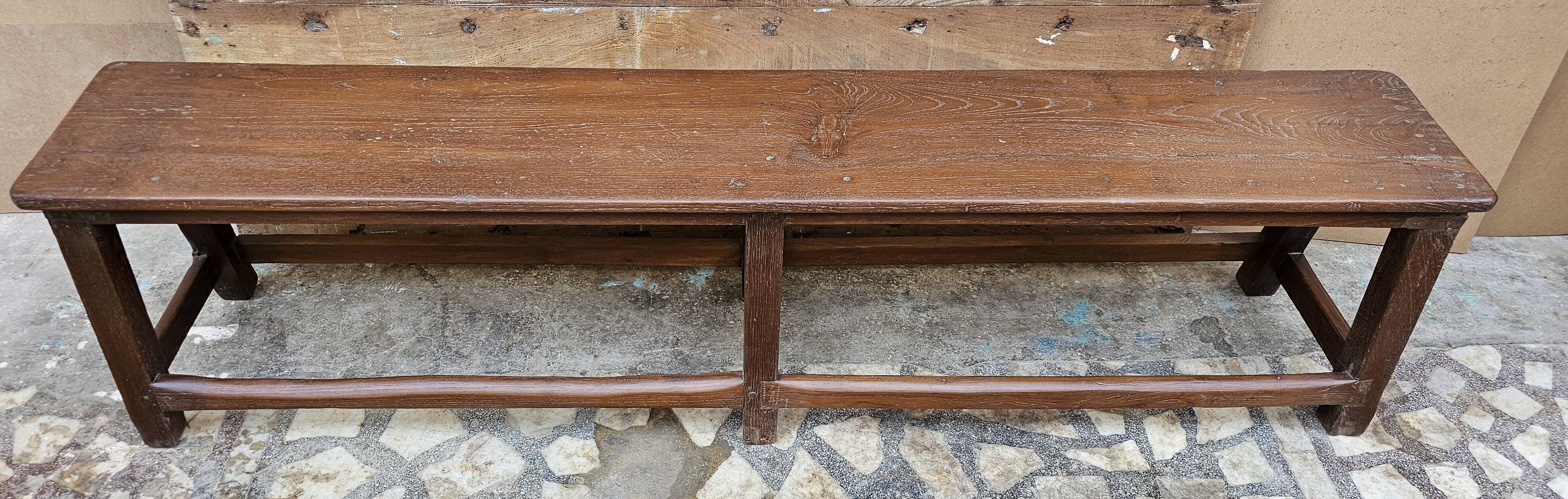 Old Burmese teak bench