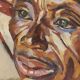 Large portrait of a Beninese man in traditional hat by Pierre Matossy (1891-1969)