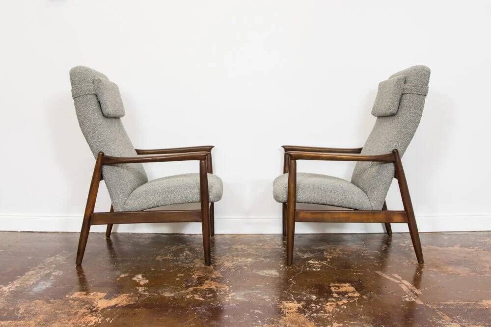 Mid-century high back armchairs by Edmund Homa, GFM, Poland, 1960s, set of