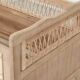 Children's bed in wood and sandblasted rattan from the 1960s.