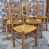 6 straw chairs in the style of the Georges Robert