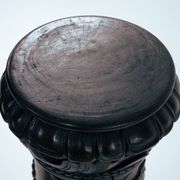 2 wooden pedestals column with Hand-Carved Grapevine Motif, France 1950s