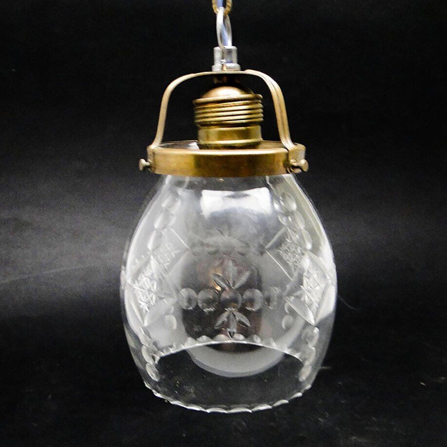 Art Deco crystal pendant lamp, Poland, 1950s
