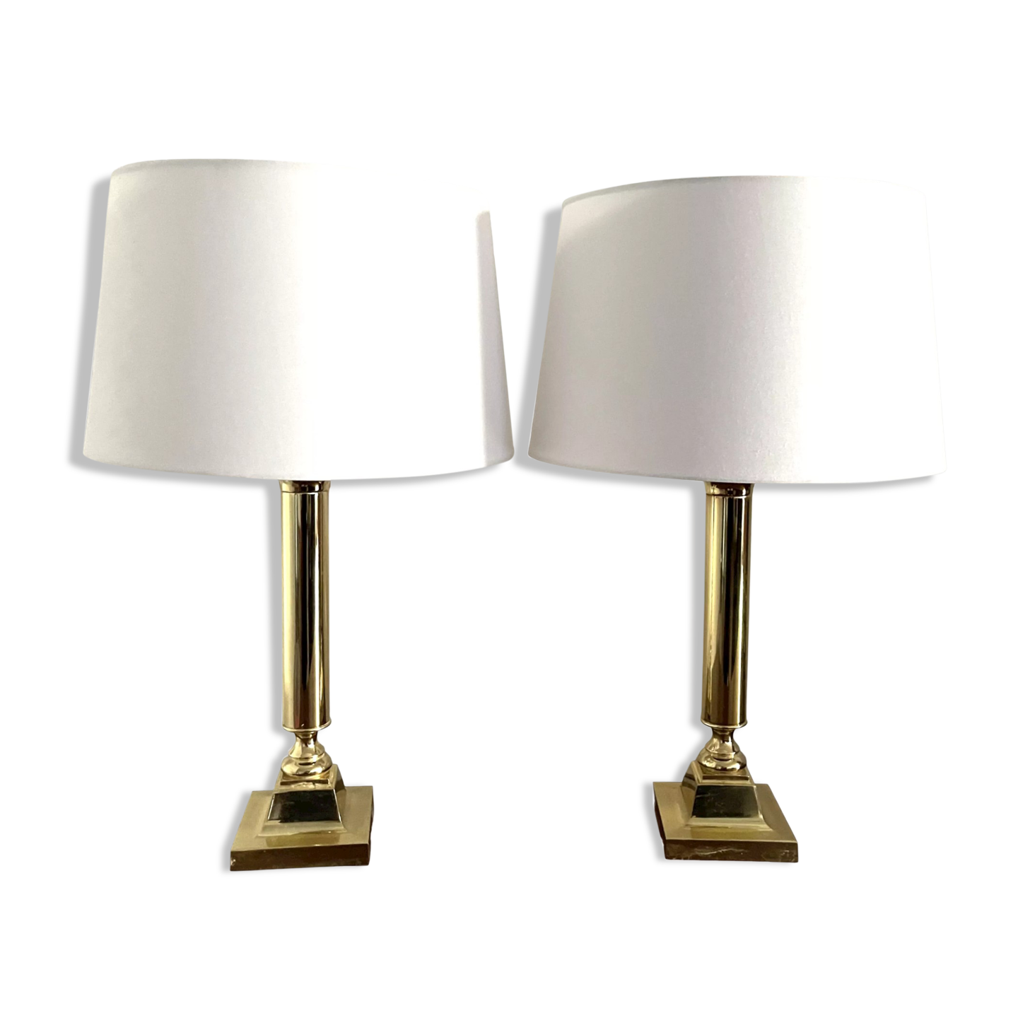 Pair brass lamps Art Deco, Germany 1960