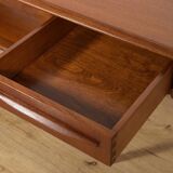 Table basse en teck et rotin du milieu du siècle, Danemark, années 1960
