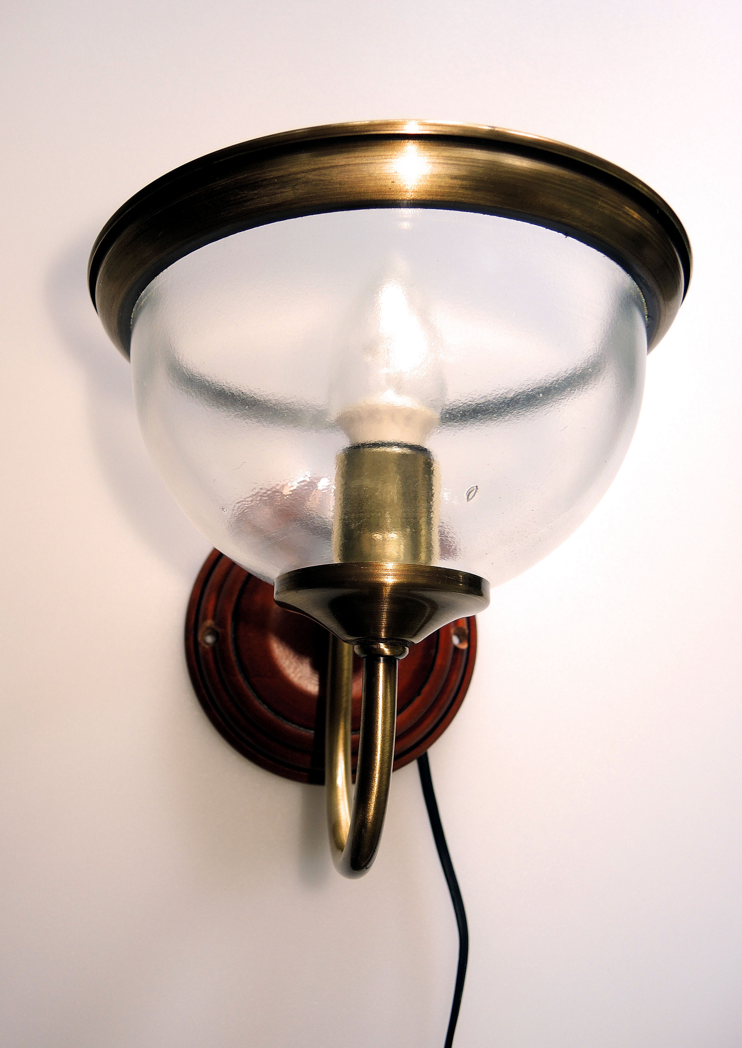 Glass sconce brass gold