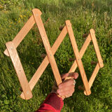 Vintage zigzag extendable coat rack in pine wood 80