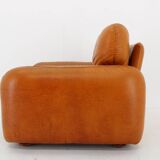 1970s  Cognac Leather Armchair ,Italy