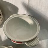 Art Deco pink earthenware service by Badonviller, porcelain, circa 1930