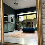 Antique mirror 150/116.5cm Louis-Philippe with pearl gold leaf.