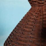 Bohemian suspension from the sixties, woven vintage lampshade.