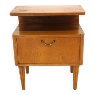 Table de chevet en orme, Swedish Modern, bodafors, Suède, 1940
