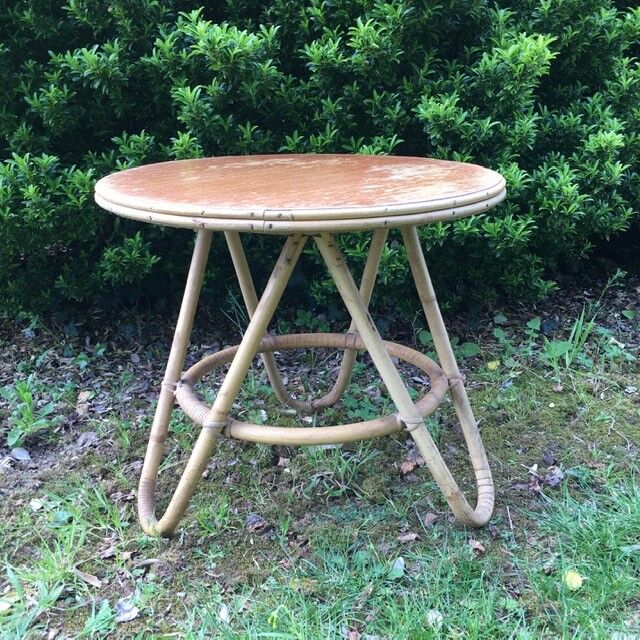 Rattan side table