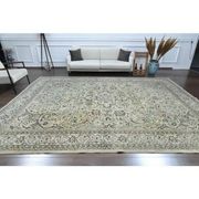1960s Vintage Persian Handmade Wool Cotton Beige Area Rug 292x395