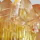 Vintage Transparent Resin Vase Brutalist Style Calla Lilies