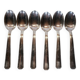 6 Cuillères de Table en métal argenté 20.5 cm