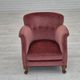 1960s, pair of Danish lounge chairs, original condition, light pink furniture velour.