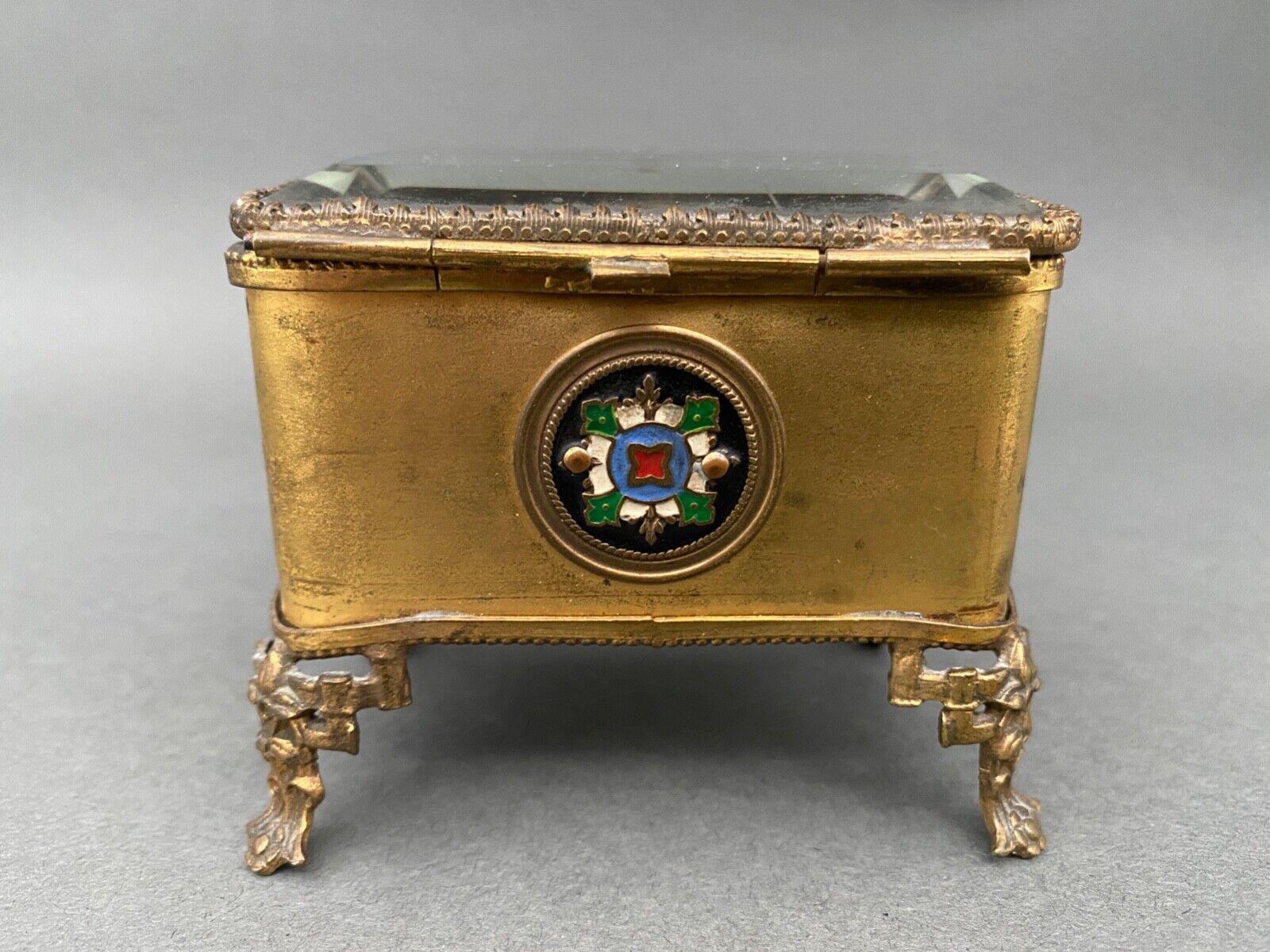Cloisonné jewel box Napoleon III Faceted glass nineteenth