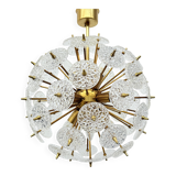 Val Saint Lambert crystal sputnik gold chandelier , 1960’s