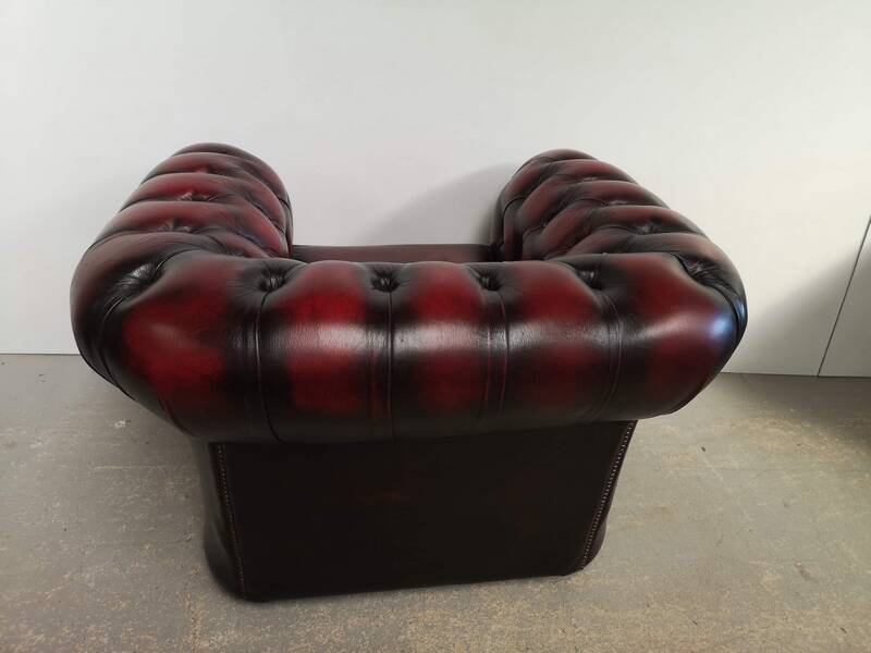 Chesterfield armchair burgundy leather