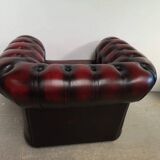 Chesterfield armchair burgundy leather