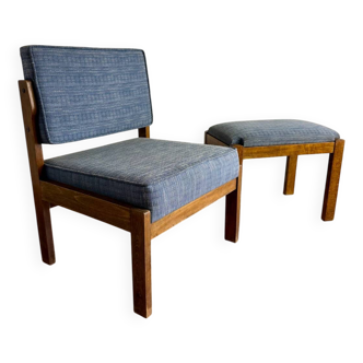 Ensemble fauteuil et repose pieds