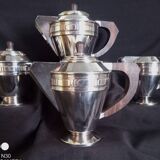 Art Deco silver-plated coffee and tea service, stamped.
