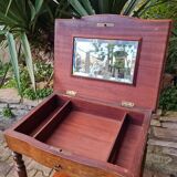 Meuble console en marqueterie avec miroir
