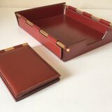 Vintage quilted leather desk set design 70 years