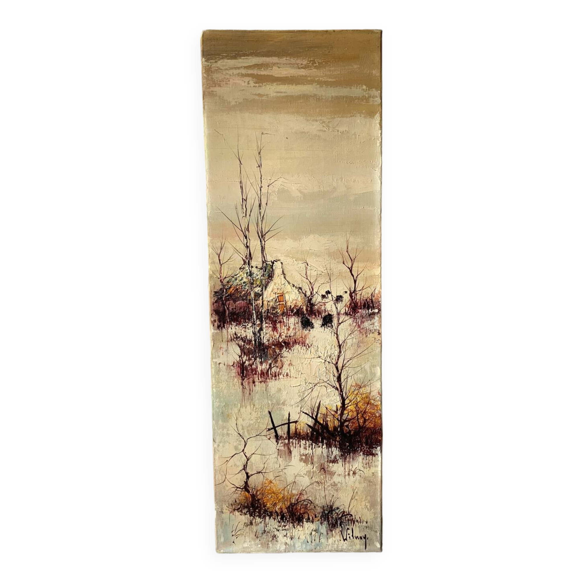 Vintage oil painting on canvas