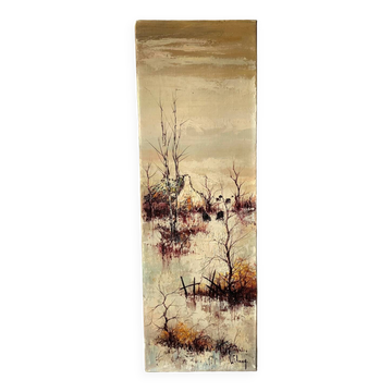 Tableau huile sur toile vintage