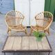 Paire de fauteuils en rotin vintage