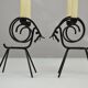 Pair of Black Metal Goat Candleholders — Gunnar Ander for Ystad-Metall, Sweden, 1960s