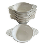 Series of 6 eared bowls
