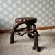 Brutalist tripod stool, vine legs, 1950s