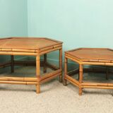 Set of 2 bamboo coffee tables