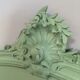 Green old headboard carved wood