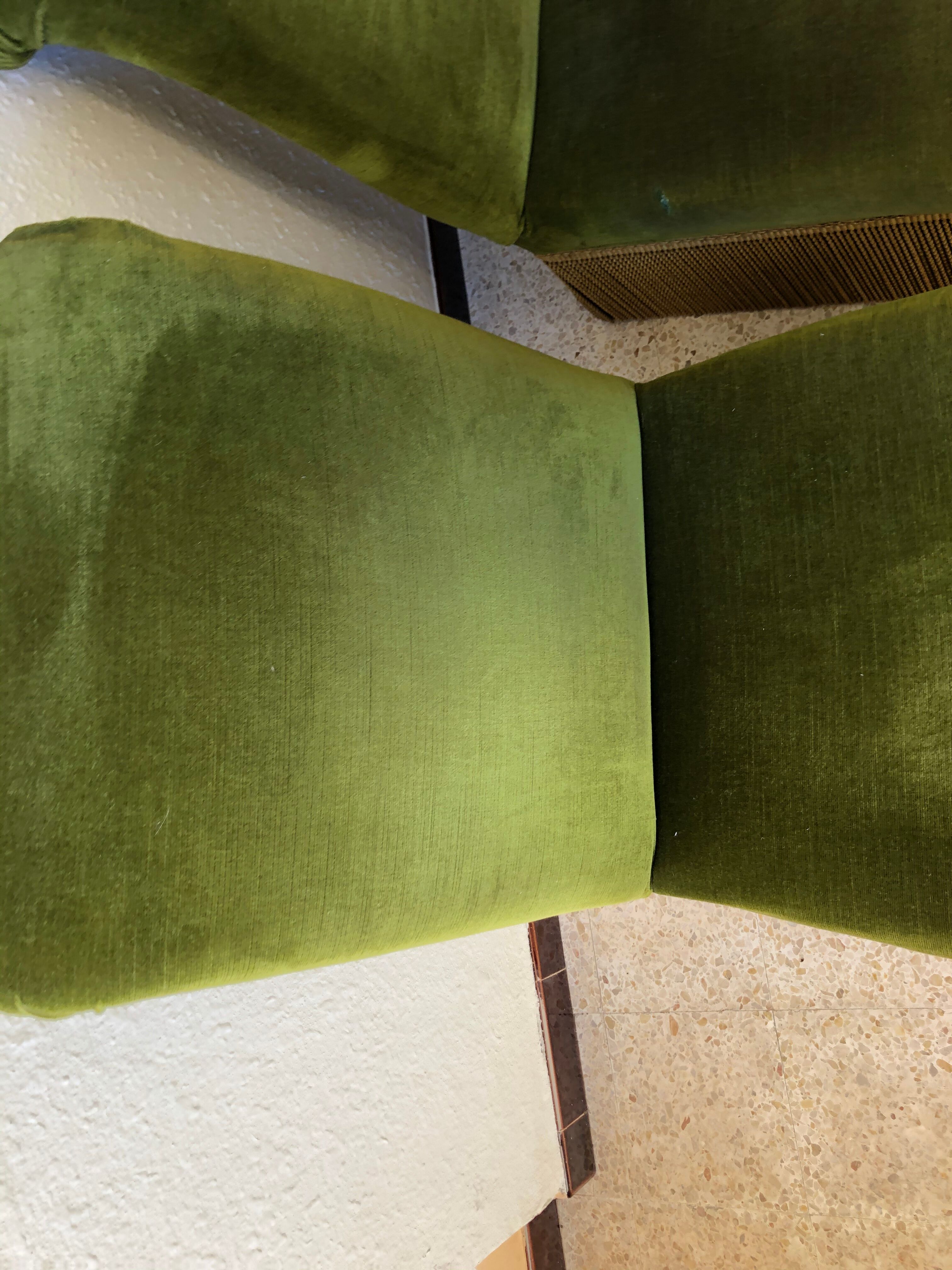 Pair of vintage green velvet heaters