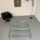 2 large nesting coffee tables in chrome and glass, 1970s design.