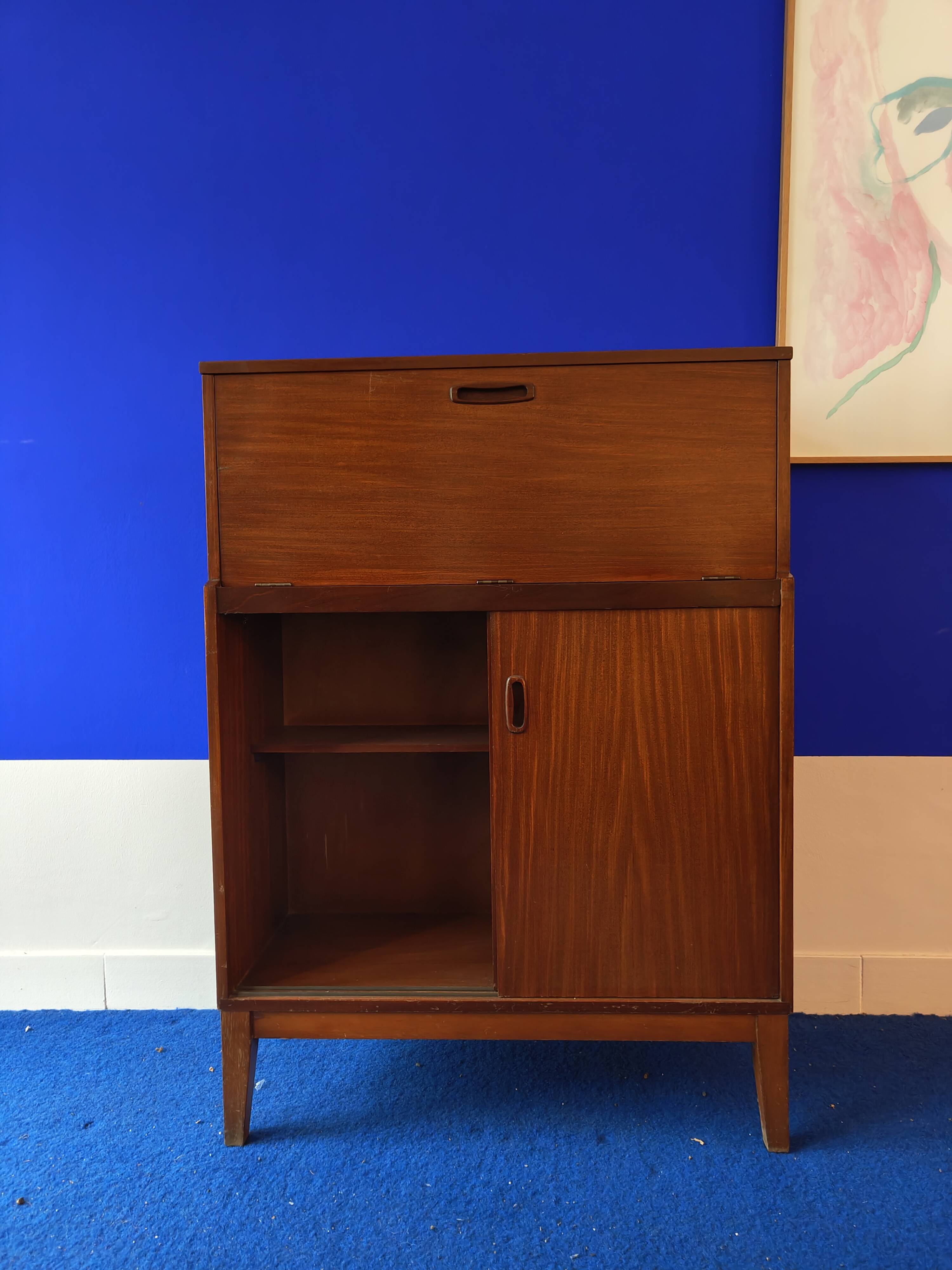 Bar furniture from the 60s Scandinavian in exotic teak vintage design