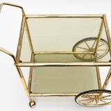 Vintage bamboo style trolley on wheels