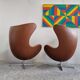 Pair of Arne Jacobsen Egg chairs by Fritz Hansen